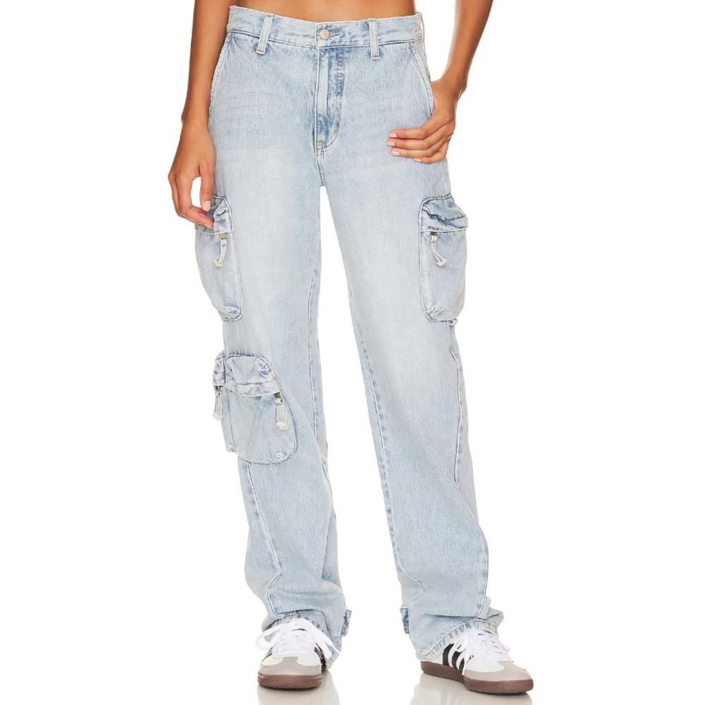 Pistola Womens Bobbie Utility Mid Rise Loose Straight Cargo Jeans Kanan Size 27